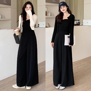 MM谢谢家大码女装胖mm收腰显瘦显高连体裤+温柔百搭披肩宽松百搭