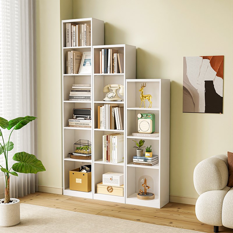 钢制夹缝书架家用收纳窄格子书柜简易落地客厅转角多层铁艺置物架