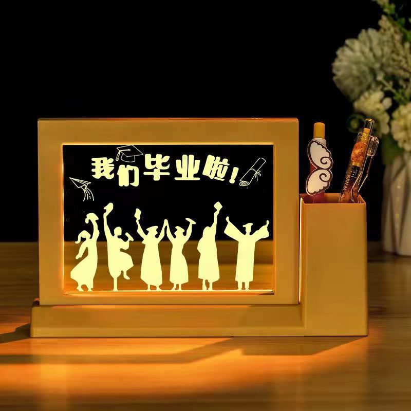 笔筒小夜灯学习很苦桌面装饰摆件励志座右铭儿童节毕业教师节礼品