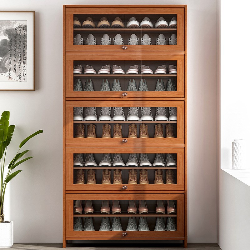 鞋柜家用大容量玄关收纳架长60/70/80宽33cm省空间阳台翻斗储物柜