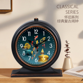 新款 闹钟表桌面床头摆放小闹钟 复古闹钟轻奢家用摆钟座钟创意时尚