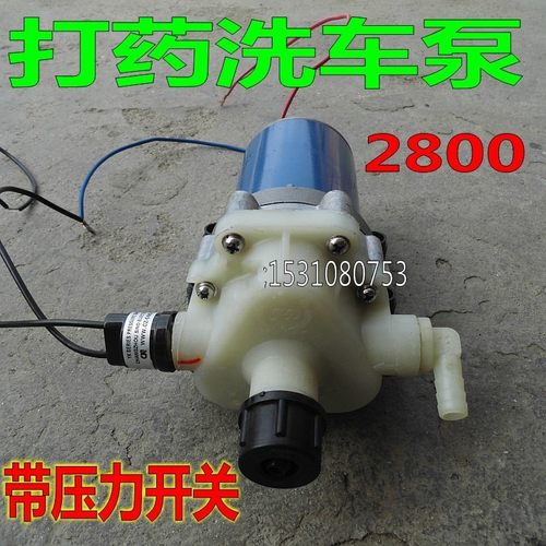 12V2800隔膜泵电动打药机洗车泵车载洗车器带压力开关喷雾水泵