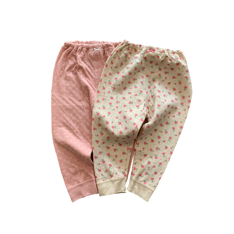 双层棉秋裤秋冬新款女童双层家居裤女宝宝纯棉睡裤