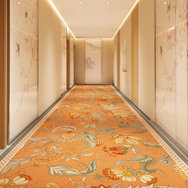 国风花鸟走廊地毯过道家用客厅玄关通道地垫酒店走廊高端地毯定制,居家布艺,地毯,淘宝优惠券,粉丝福利购,淘宝优惠卷