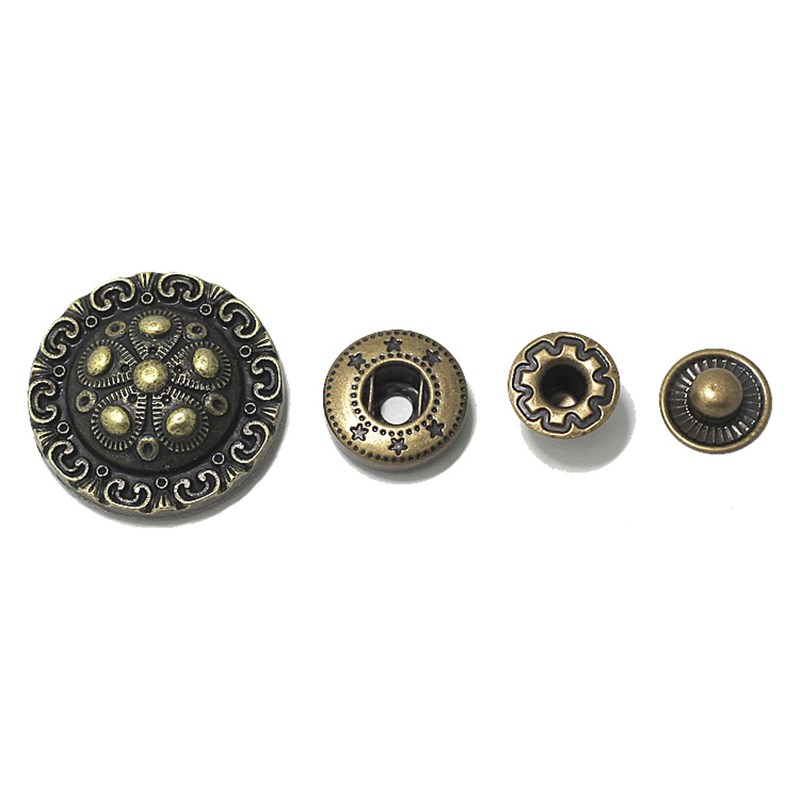 青古铜金属四合扣枪色按扣皮革配件钱包暗扣牛仔外套大衣钮扣扣子