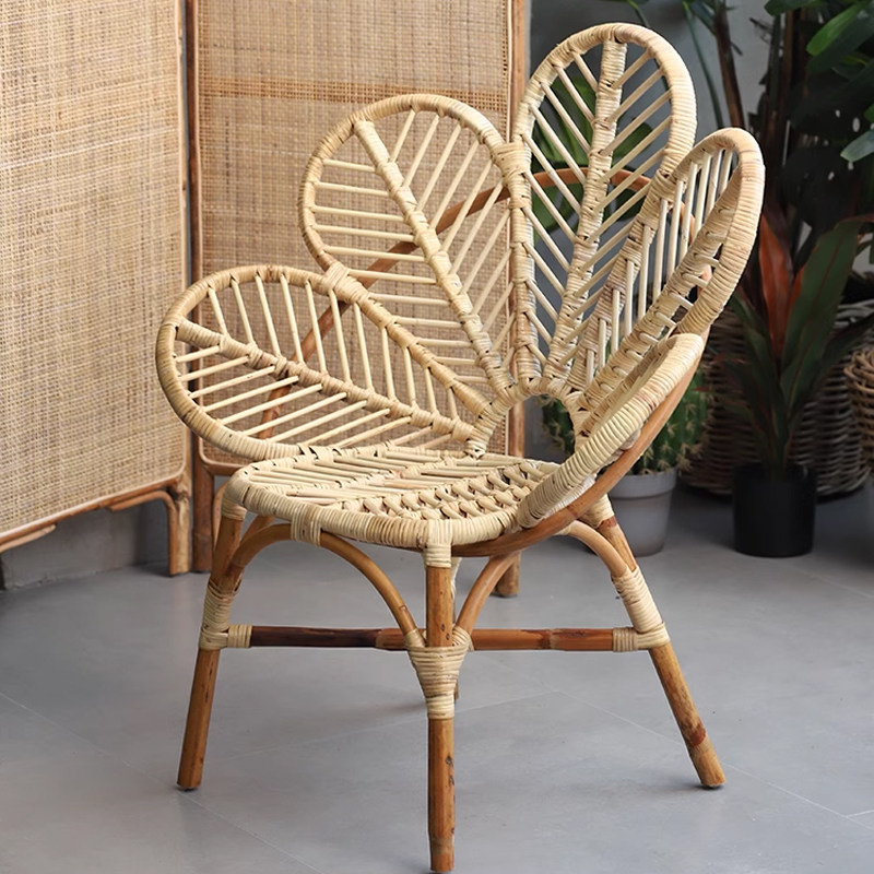 慢家居侘寂风印尼藤编网红休闲椅子民宿餐椅户外庭院花园椅子法式,住宅家具,阳台椅,淘宝优惠券,粉丝福利购,淘宝优惠卷