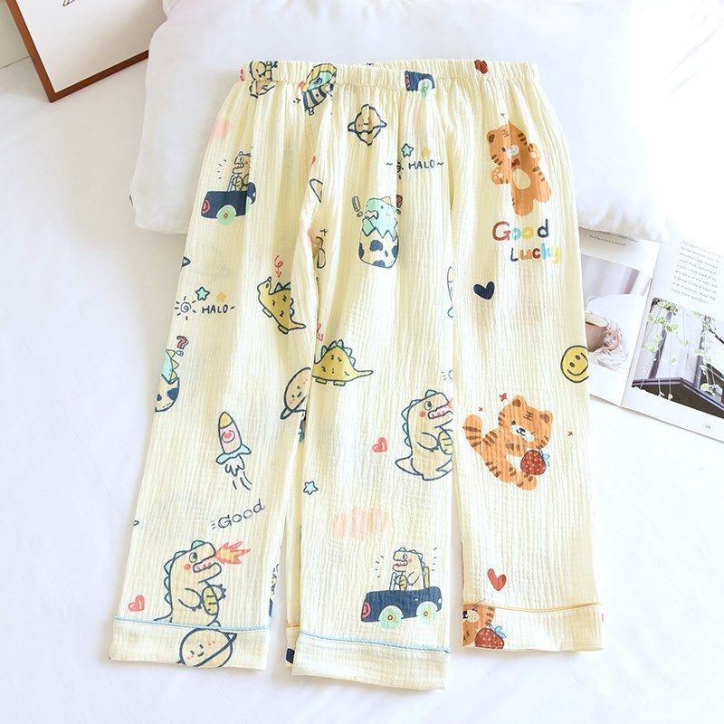 米筱米儿童春夏薄纯棉纱布睡裤男童恐龙家居裤宝宝泡泡棉纱防蚊裤,童装/婴儿装/亲子装,家居裤/睡裤,淘宝优惠券,粉丝福利购,淘宝优惠卷