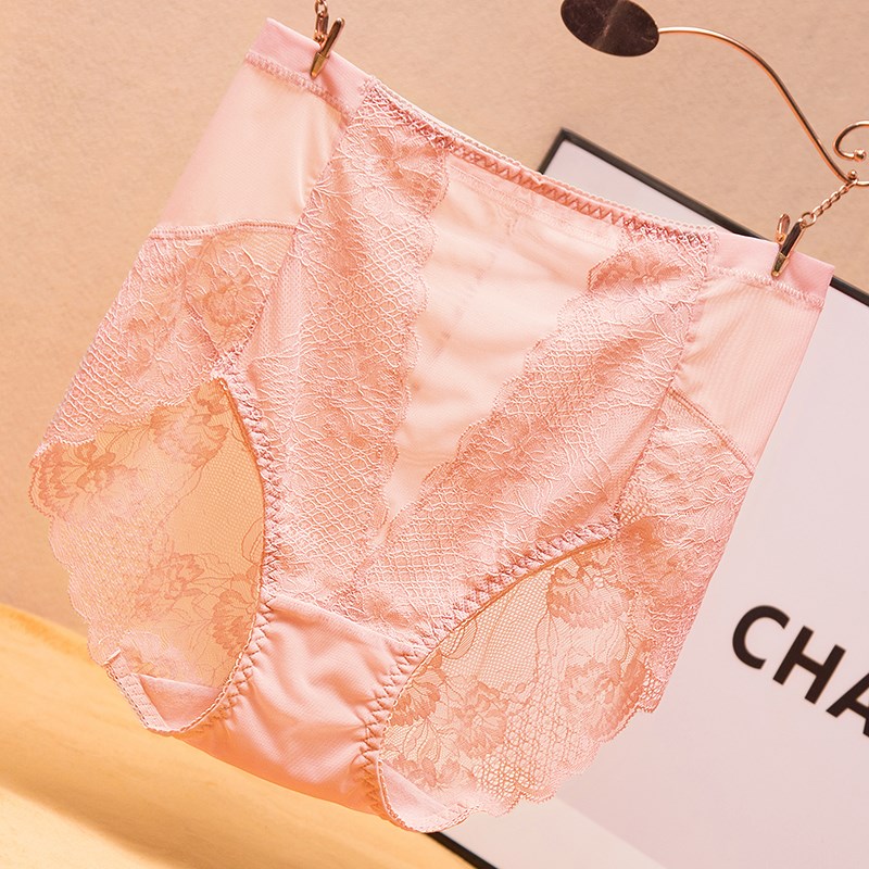 大码内裤女胖妹妹200斤蕾丝性感高腰提臀收腹女士网纱裤头纯棉裆