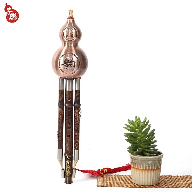 子乐葫芦丝镀铜拉丝紫竹c调降b调a调成人小学生防摔初学入门乐器