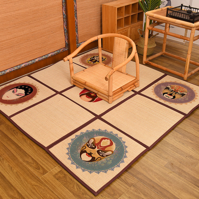 日式竹编织手工卧室地毯竹地毯定制飘窗垫窗台垫榻榻米地垫子定做