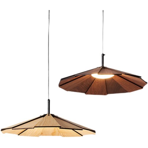 有木侘寂风日式餐厅吊灯原木风实木吧台餐桌灯具木艺茶室飘窗