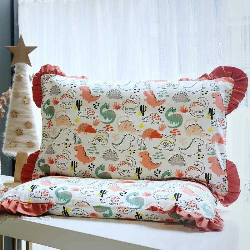 新款直销纯棉卡通儿童枕套30*50cm全棉花边枕头套35x55cm幼儿园宝