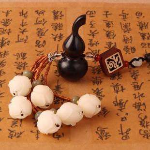 直销檀木葫芦汽车后视镜挂饰出入平安车内吊饰门对门玄关吊坠 新款