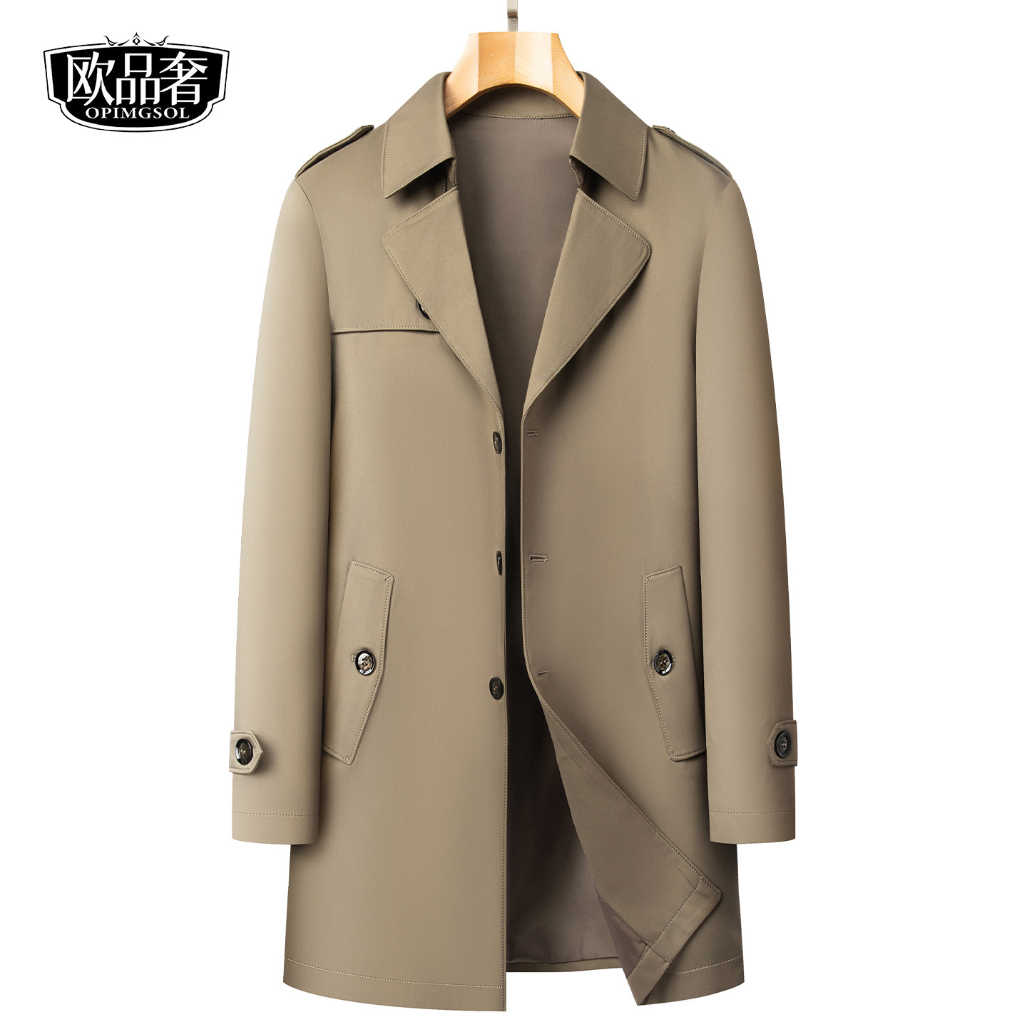 高级感休闲风衣男士中长款时尚韩版品质男装2025秋冬新款轻奢外套