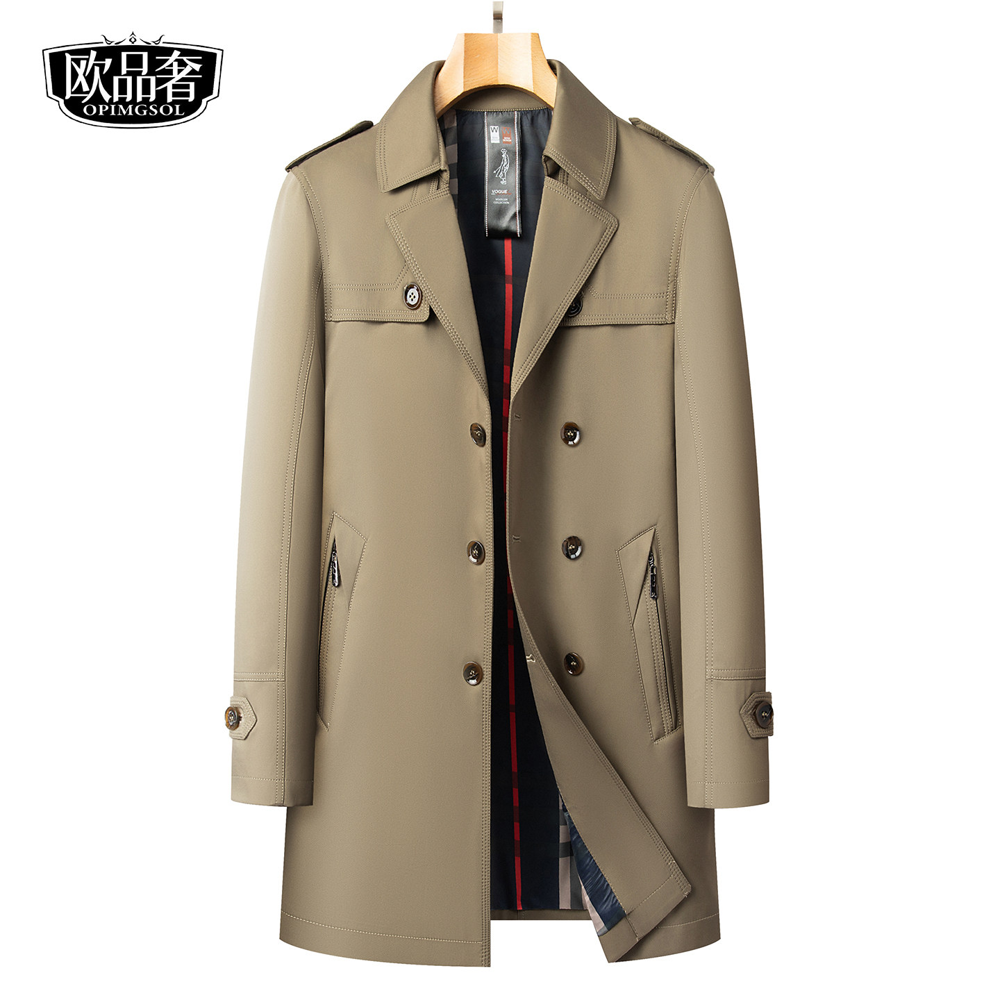 英伦风大衣男士中长款时尚流行男装外套腰带款秋冬新款高级感风衣