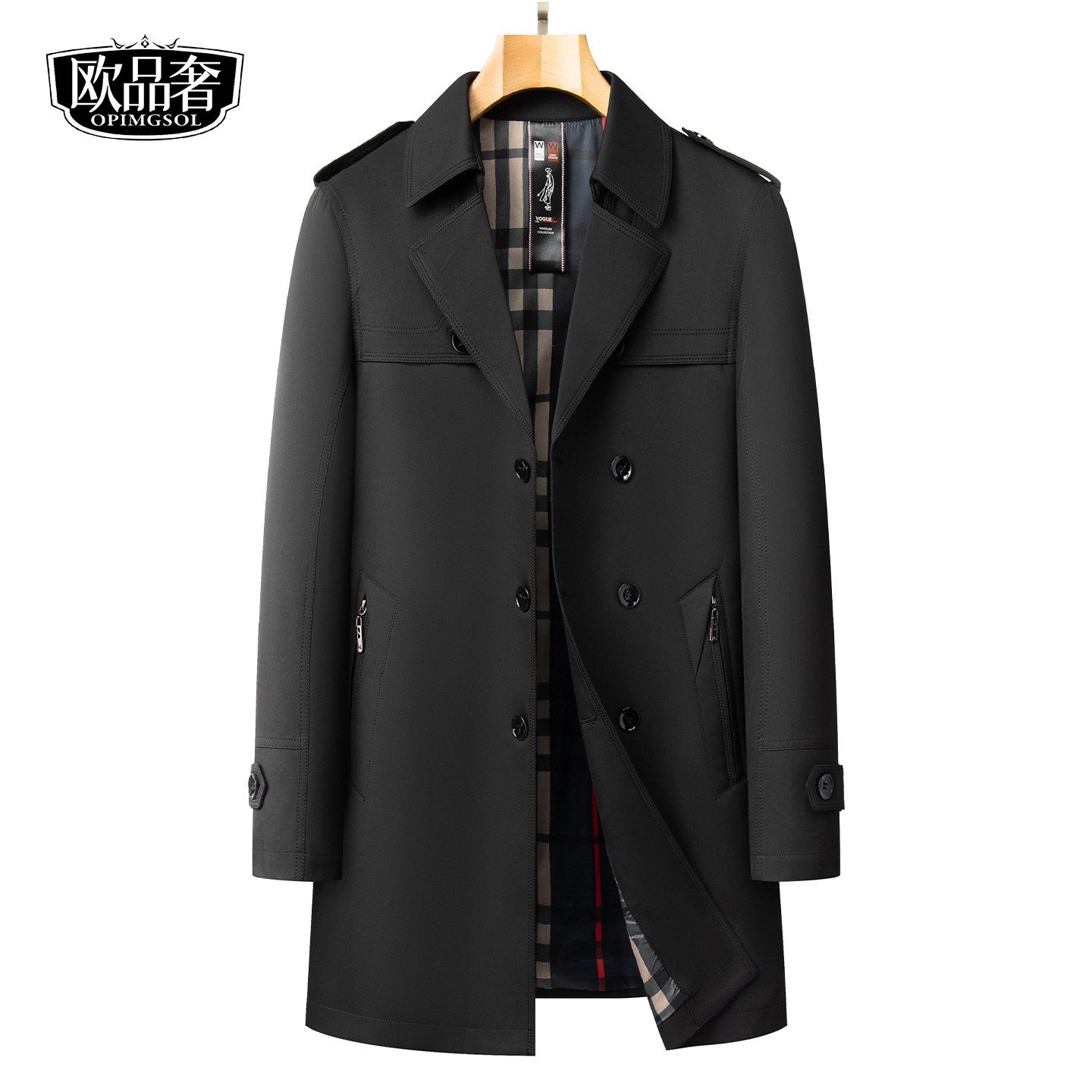 双排扣风衣男士中长款防风英伦风腰带款时尚2026春秋新款男装外套