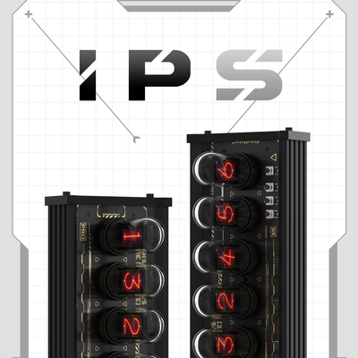 EleksMaker RGB拟辉光管时钟IPS桌面摆件科技感男礼物电竞房桌搭