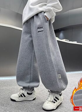儿童秋冬款男孩加厚运动卫裤