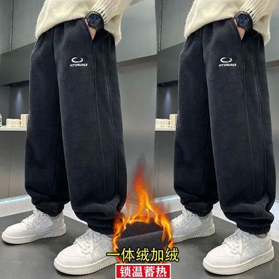 男童加绒裤子冬季灯芯绒运动裤