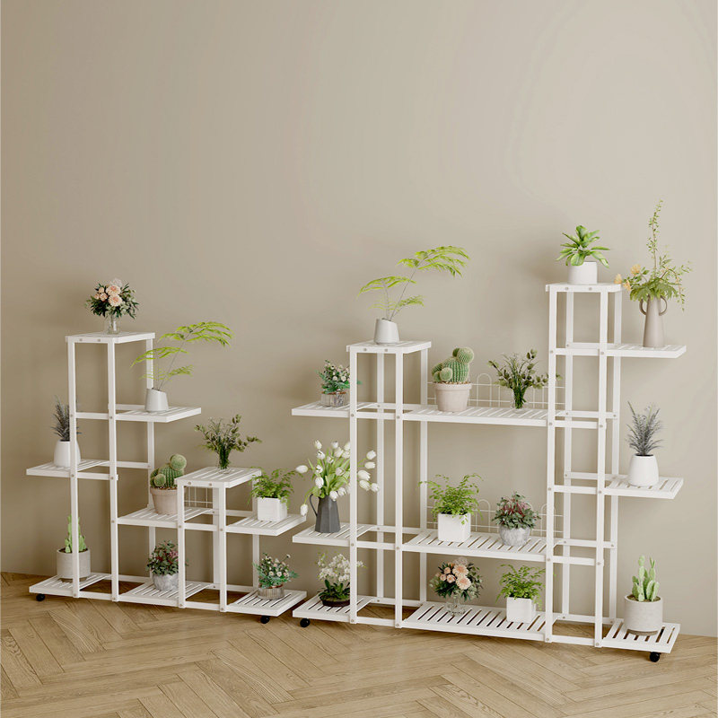 可移动轻奢简约铁艺加宽底座花架