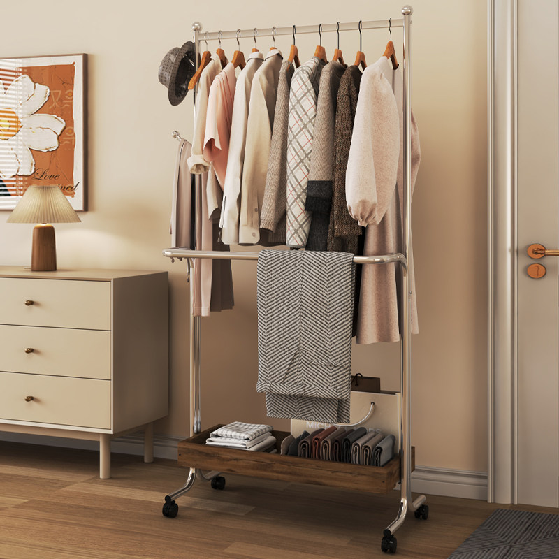 中古风落地卧室衣帽架