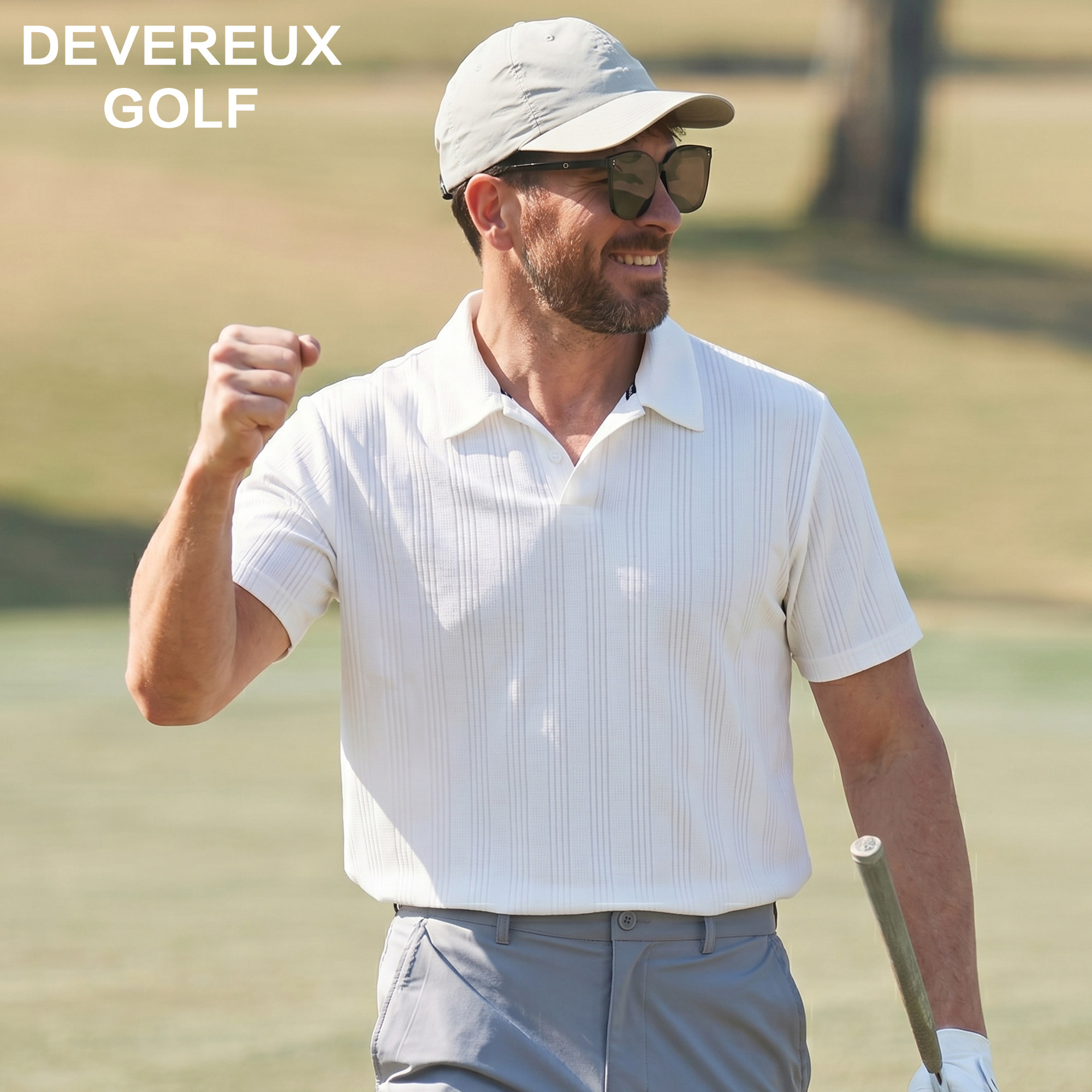 DEVEREUX高尔夫POLO衫男 夏季速干透气老钱风轻奢运动翻领短袖T恤