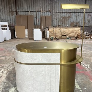 公司前台接待台售楼部大理石吧台医美中心酒店水吧台会所收银台