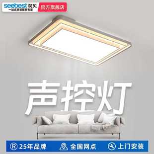 视贝led客厅灯现代简约大气吸顶灯长方家用大厅大灯桐风长方144W