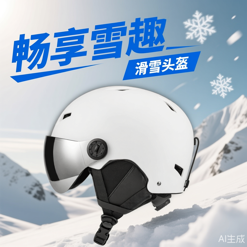 滑雪头盔护目镜一体专业单双板雪镜帽套镜成人儿童男女装备全套装
