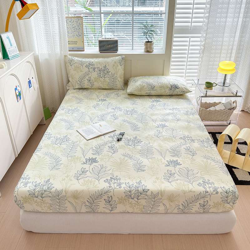 纯棉老粗布床单单件100全棉简约床笠枕套学生宿舍家用床上三件套