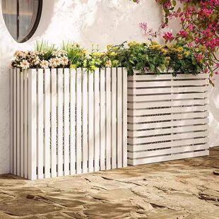 室外防腐木阳台空调外机上方平台挂机置物架盖板可承重花盆架