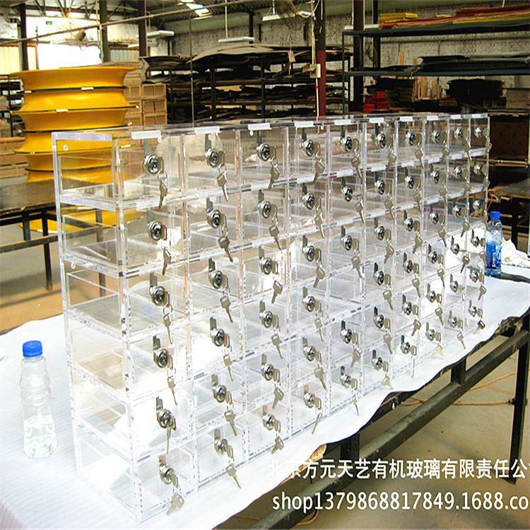 亚克力展示柜透明大型多宝格有机玻璃带锁置物柜亚克力柜子