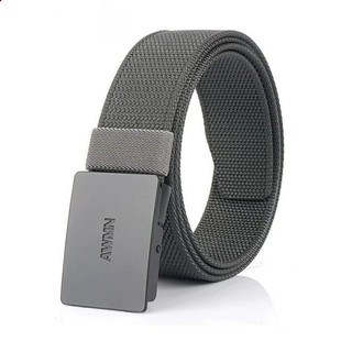 日本进口无印新款男尼龙腰带自动扣帆布皮带平滑扣工装牛仔裤腰带