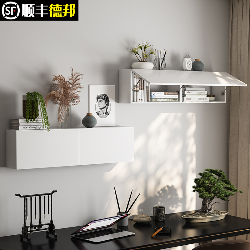 墙上置物架实木h卧室收纳柜创意书柜壁挂客厅墙壁柜厨房储物柜吊