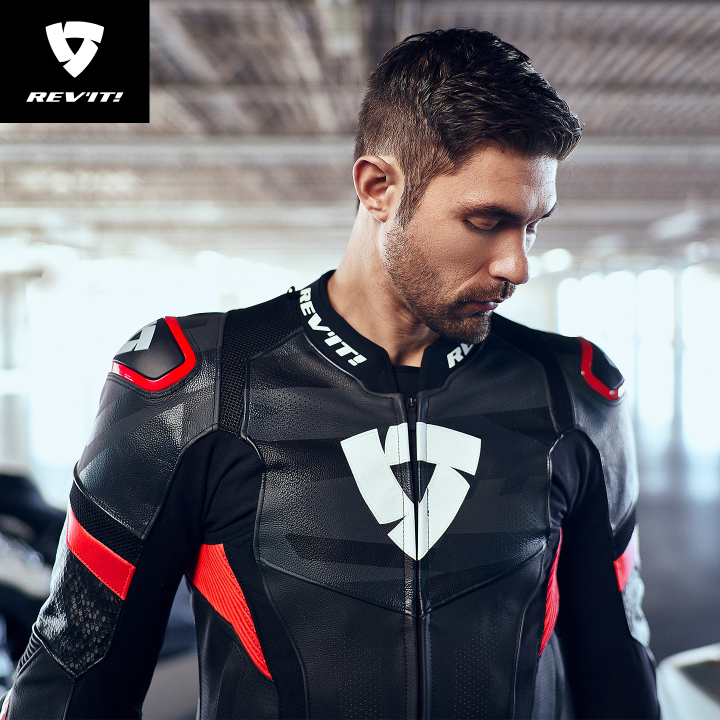 REVIT锐飞特 HYPERSPEED PRO超速防摔摩托车皮夹克骑行服皮衣赛道