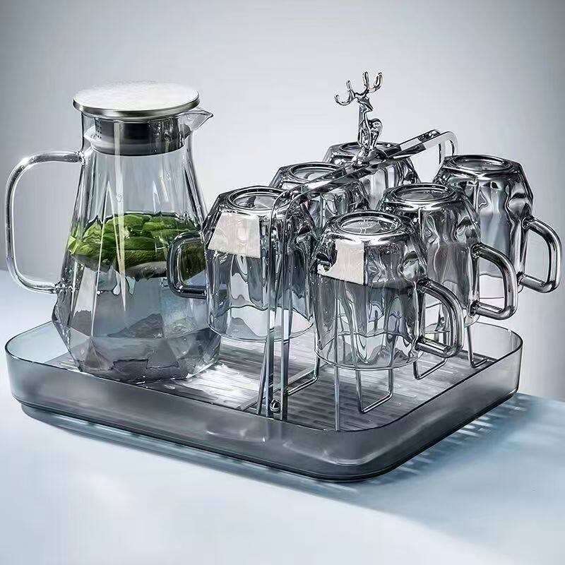 水杯家用套装喝水玻璃杯子客厅待客茶水杯耐高温冷泡茶壶冷水壶