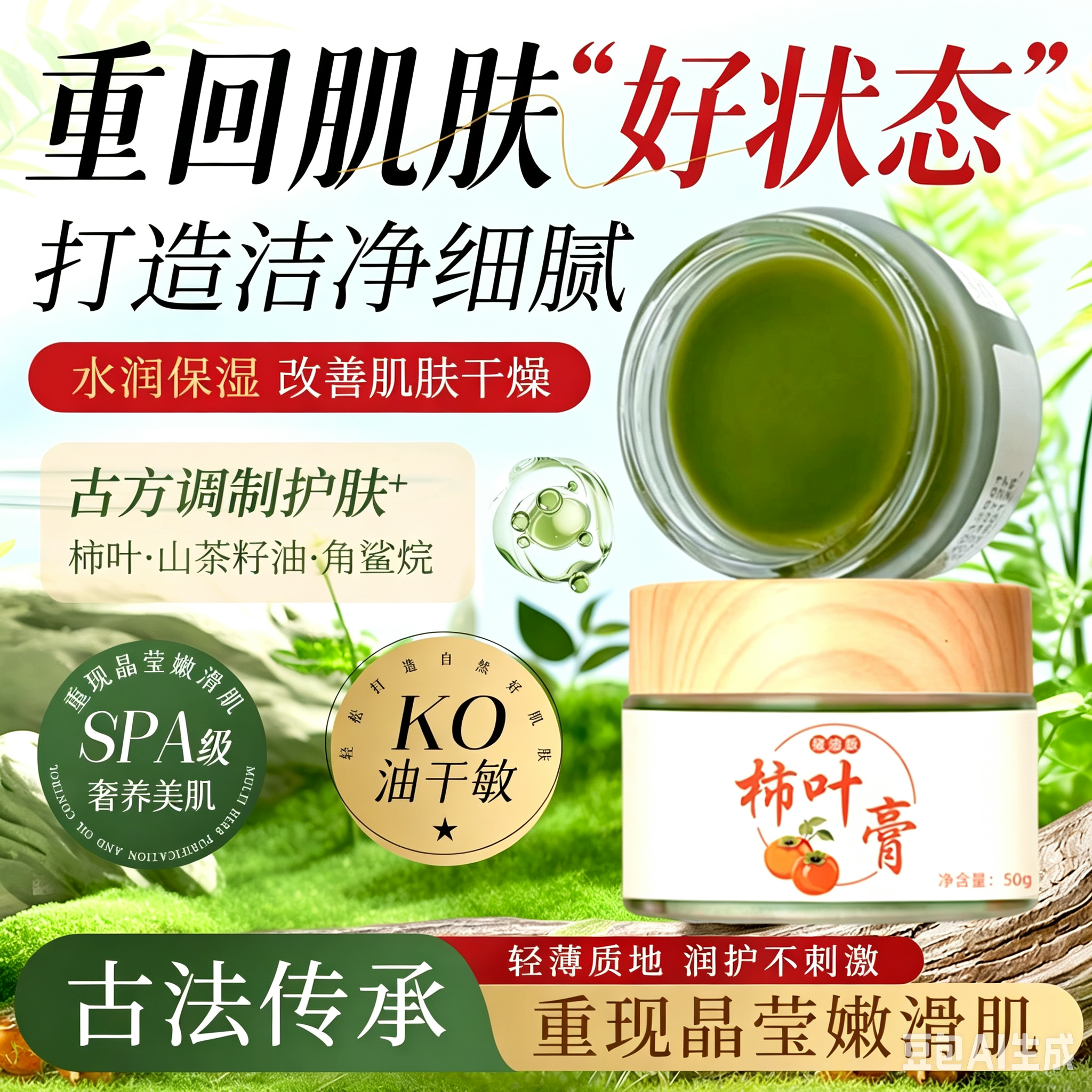 正宗柿叶猪油膏官方旗舰店正品古法熬制乳液提亮护肤保湿滋润补水