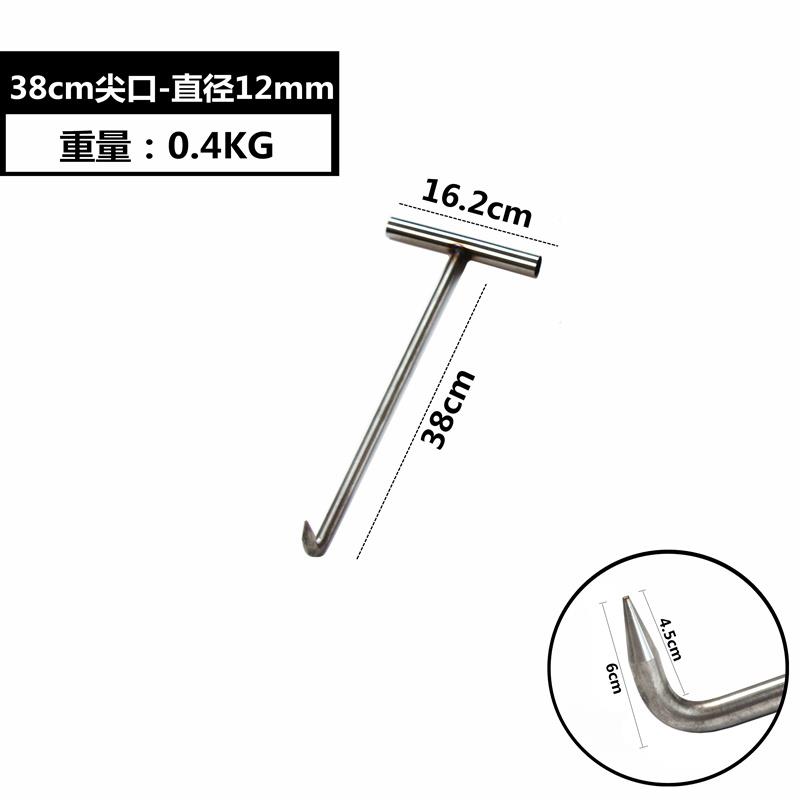 丁字挂肉钩子不锈钢工具杀猪铁抓钩扣肉捞勾子专用长杆井盖卷帘门