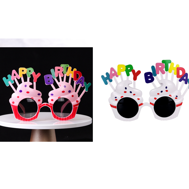 网红生日眼镜搞怪派对冰淇淋蛋糕自拍装饰拍照道具情人节女友礼物