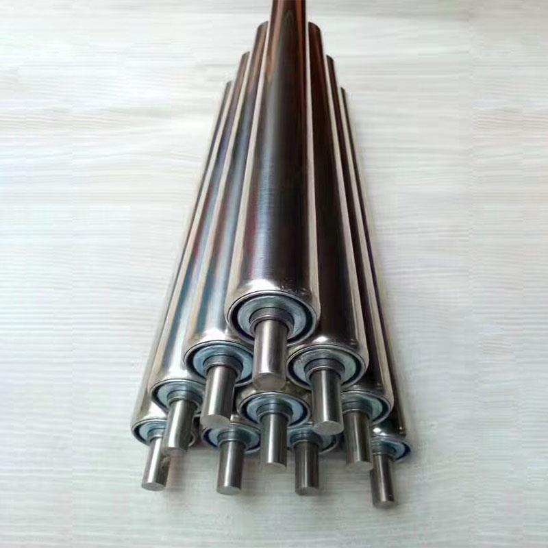 无动力滚筒流水线不锈钢小托辊输送机传送带配件主从动包套胶滚轴