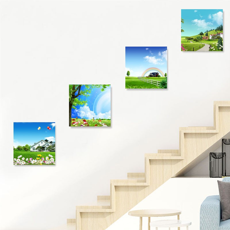 精品田园风景装饰画楼梯间挂画现代简约无框画餐厅卧室饭厅墙壁画图片