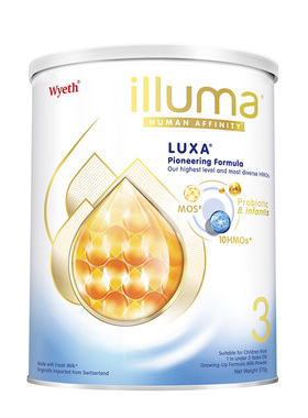 新版惠氏Wyeth启赋未来3段(1-3岁)10HMO婴幼儿dha牛奶粉370g*6罐