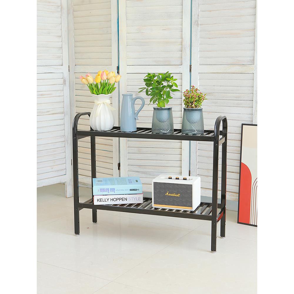 不锈钢花架置物架多肉花盆架阳台可移动多层室内落地带轮简约兰花