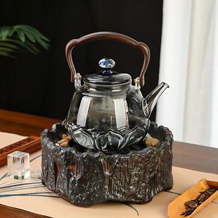 烧水壶电热炉 老岩泥电陶炉家用煮茶炉玻璃蒸煮茶壶小型台式