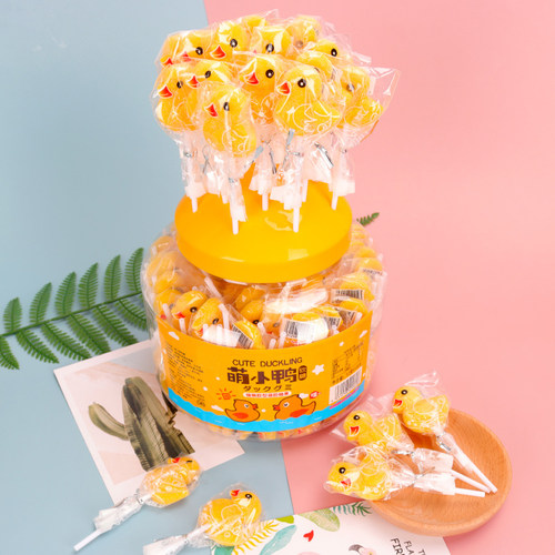 可爱卡通棒棒糖小鸭子软糖