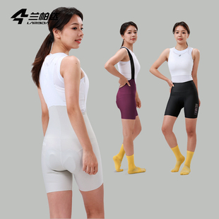 兰帕达 无痕裸感骑行裤短裤高腰抱婴袋裤女登山车公路车自行车星