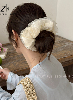 LZK（个性定制）韩国网纱纯色发圈时尚优雅款大肠发圈头饰发饰女