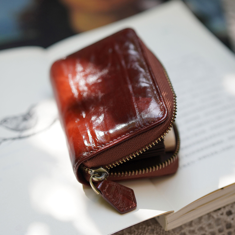 2025新款复古做旧皮卡包卡包ins