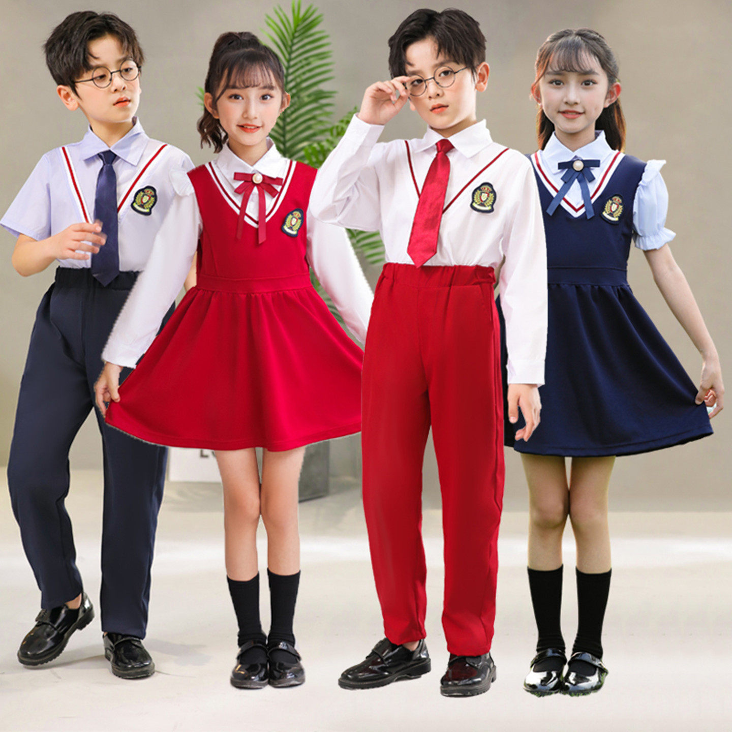 儿童演出服小学生合唱团朗诵比赛幼儿园园服毕业班服英伦风表演服