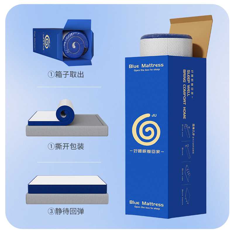 3YV5记忆棉十大卷包盒子高箱床垫席梦思家用卧室压缩弹簧乳胶软硬